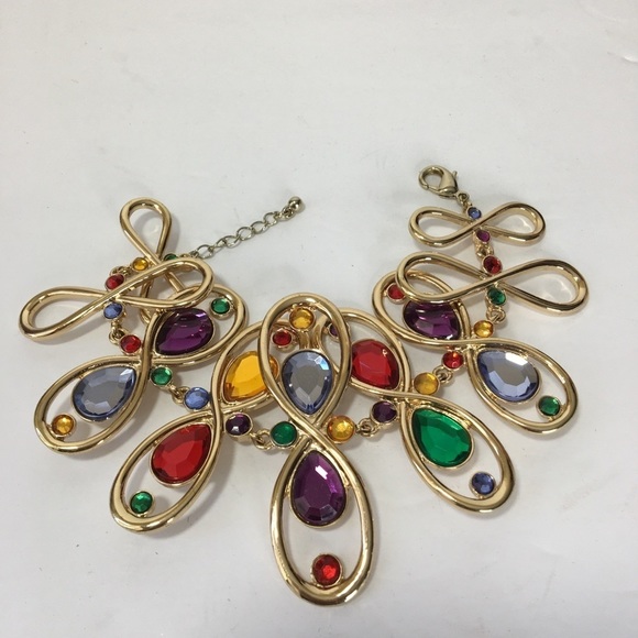 Gold Bracelet and earrings Set with multi colors - Picture 13 of 15